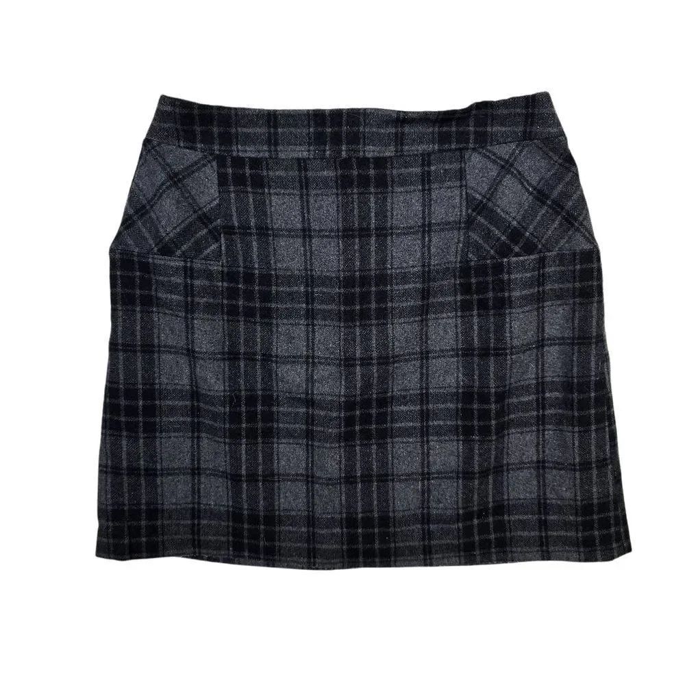 Willi Smith Plaid Mini Skirt in Black and Gray